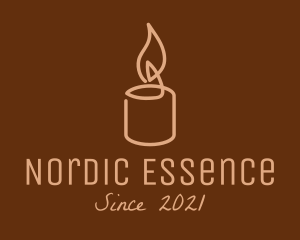 Beige Candle Light logo design