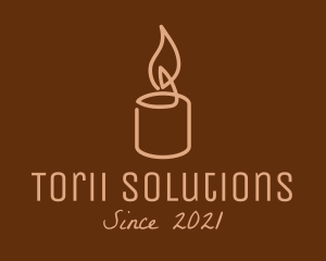 Beige Candle Light logo design