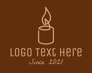 Candle - Beige Candle Light logo design