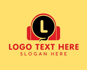 Headset - Chat Headset Lettermark logo design