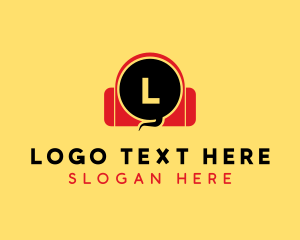 Messaging - Talk Chat Headphones logo design