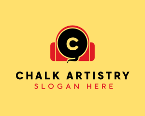 Talk Chat Headphones logo design