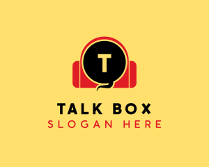 Talk Chat Headphones logo design