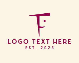 Kid - Letter F Happy Face logo design