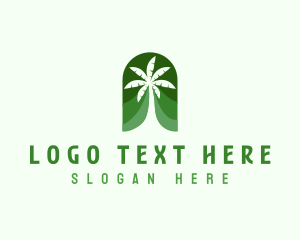 Palm Springs - Tropical Palm Tree logo design