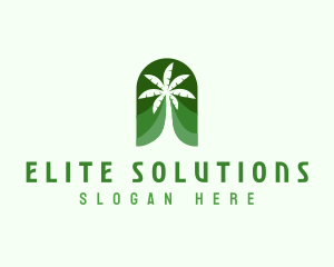 Vacation - Tropical Palm Tree logo design