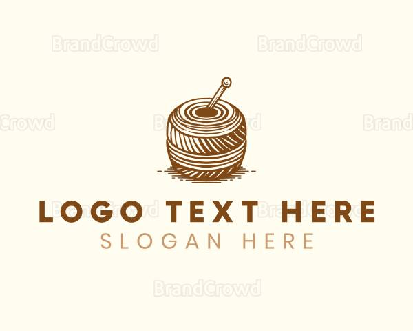 Knitting Yarn Embroidery Logo