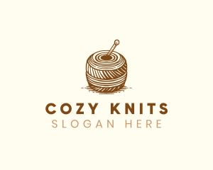 Knitting Yarn Embroidery logo design