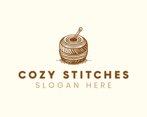 Knitting Yarn Embroidery logo design