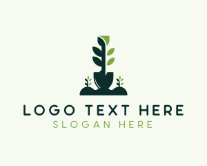 Lawn - Garden Shovel Landscaping logo design