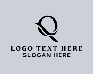 Letter Q - Upscale Swoosh Boutique Letter Q logo design