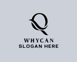 Upscale Swoosh Boutique Letter Q Logo