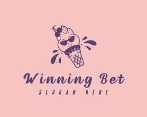 Cute Ice Cream Dessert Logo