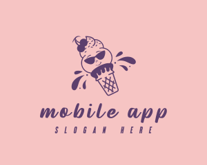 Cute Ice Cream Dessert Logo