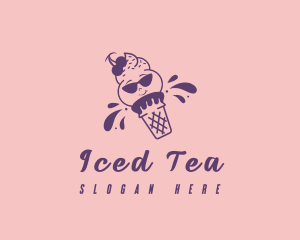 Cute Ice Cream Dessert logo design