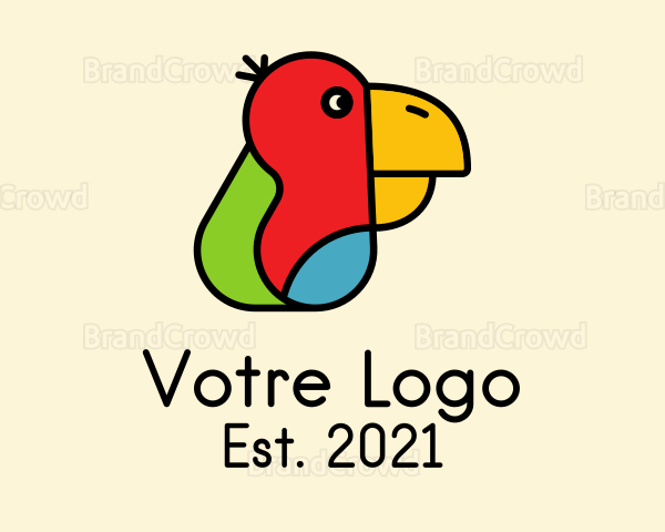 Colorful Parrot Head Logo