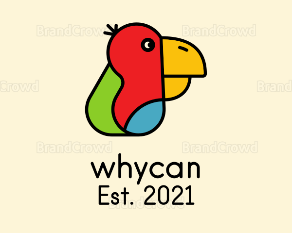 Colorful Parrot Head Logo