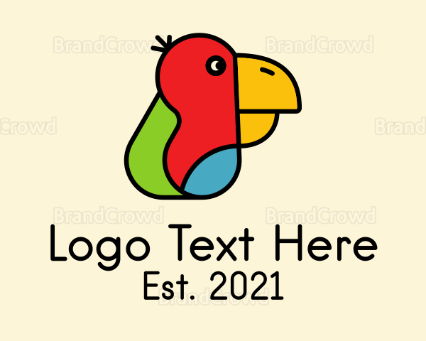 Colorful Parrot Head Logo