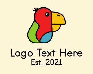 Red Parrot - Colorful Parrot Head logo design