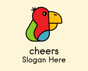 Colorful Parrot Head  Logo