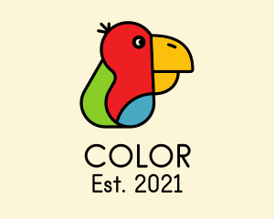 Colorful Parrot Head  logo design