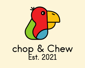 Tropical Bird - Colorful Parrot Head logo design