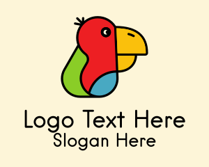 Colorful Parrot Head  Logo