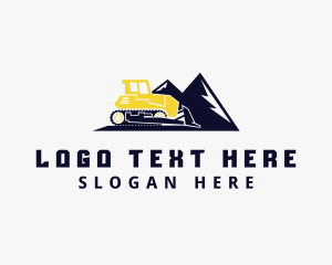 Worker - Bulldozer Mountain Builder logo design