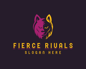 Neon Fierce Wolf logo design