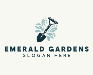 Shovel Gardening Plant logo design