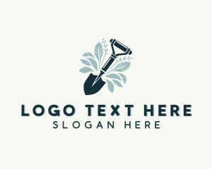 Shovel Gardening Plant Logo