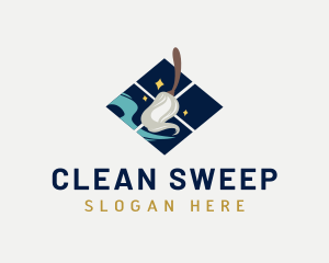 Mop Clean Window logo design