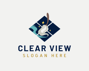 Mop Clean Window logo design