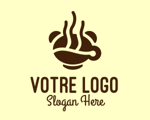 Latte - Hot Coffee Bean Drink logo design