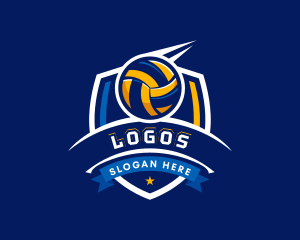 Sport Volleyball Shield Logo