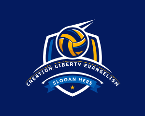 Sport Volleyball Shield logo design