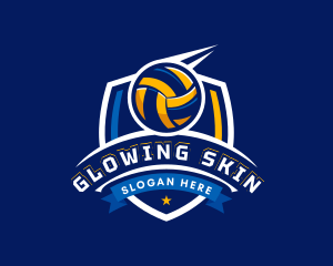 Sport Volleyball Shield logo design