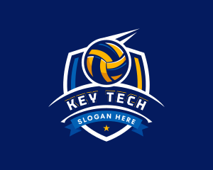 Sport Volleyball Shield logo design