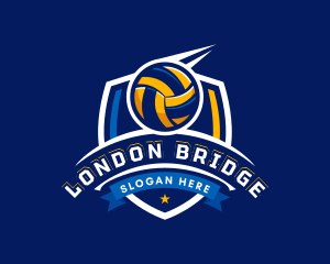 Sport Volleyball Shield logo design