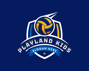 Sport Volleyball Shield logo design