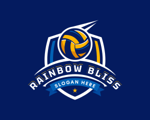 Sport Volleyball Shield logo design