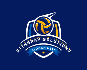 Sport Volleyball Shield logo design