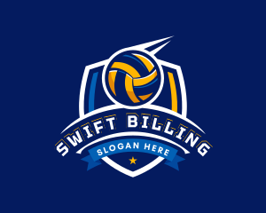 Sport Volleyball Shield logo design