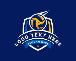 League - Sport Volleyball Shield logo design