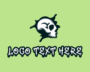 Death - Graffiti Skull Gaming Avatar logo design