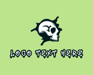 Anarchy - Graffiti Skull Paint logo design