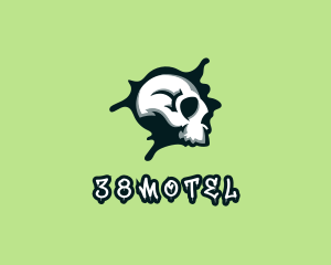 Graffiti Skull Paint logo design