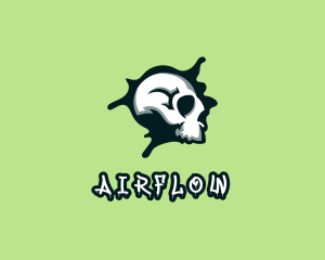 Graffiti Skull Paint logo design