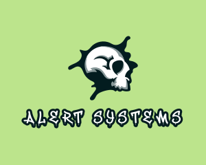 Graffiti Skull Paint logo design