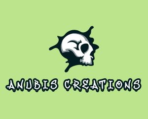 Graffiti Skull Paint logo design